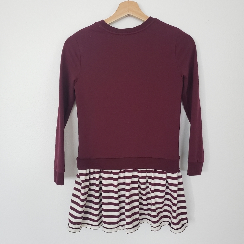 Kate Spade kid girl burgundy stripe dress size 10 - Picture 5 of 8